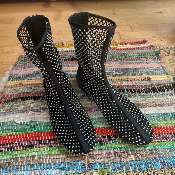 Zara Black Mesh Rhinestone Flats 39 like new - Picture 8 of 16